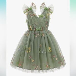 IMEKIS Toddler Kids Girls Butterfly fairy Dress Formal 5-6 years old